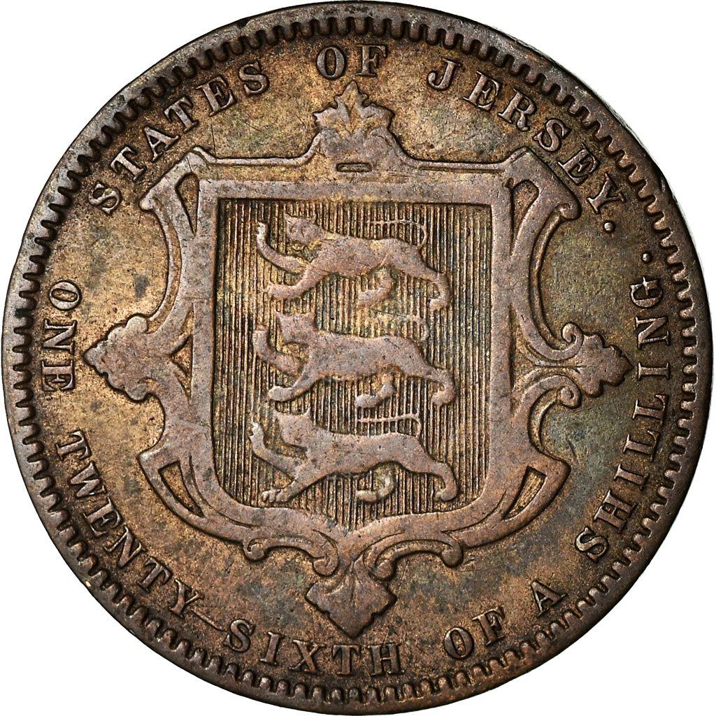 Moneta, Jersey, Victoria, 1/26 Shilling, 1870, MB, Bronzo, KM:4