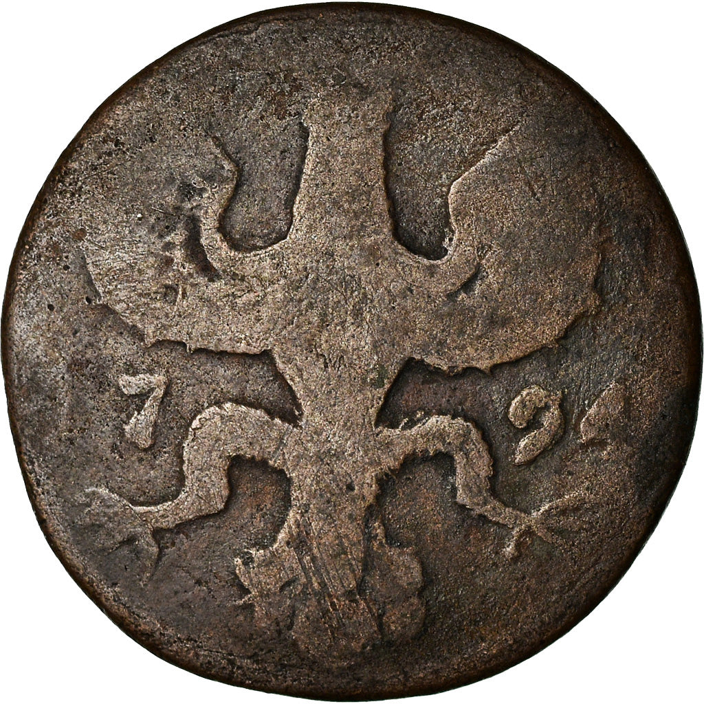Coin, German States, AACHEN, 12 Heller, 1794, VG(8-10), Copper, KM:51