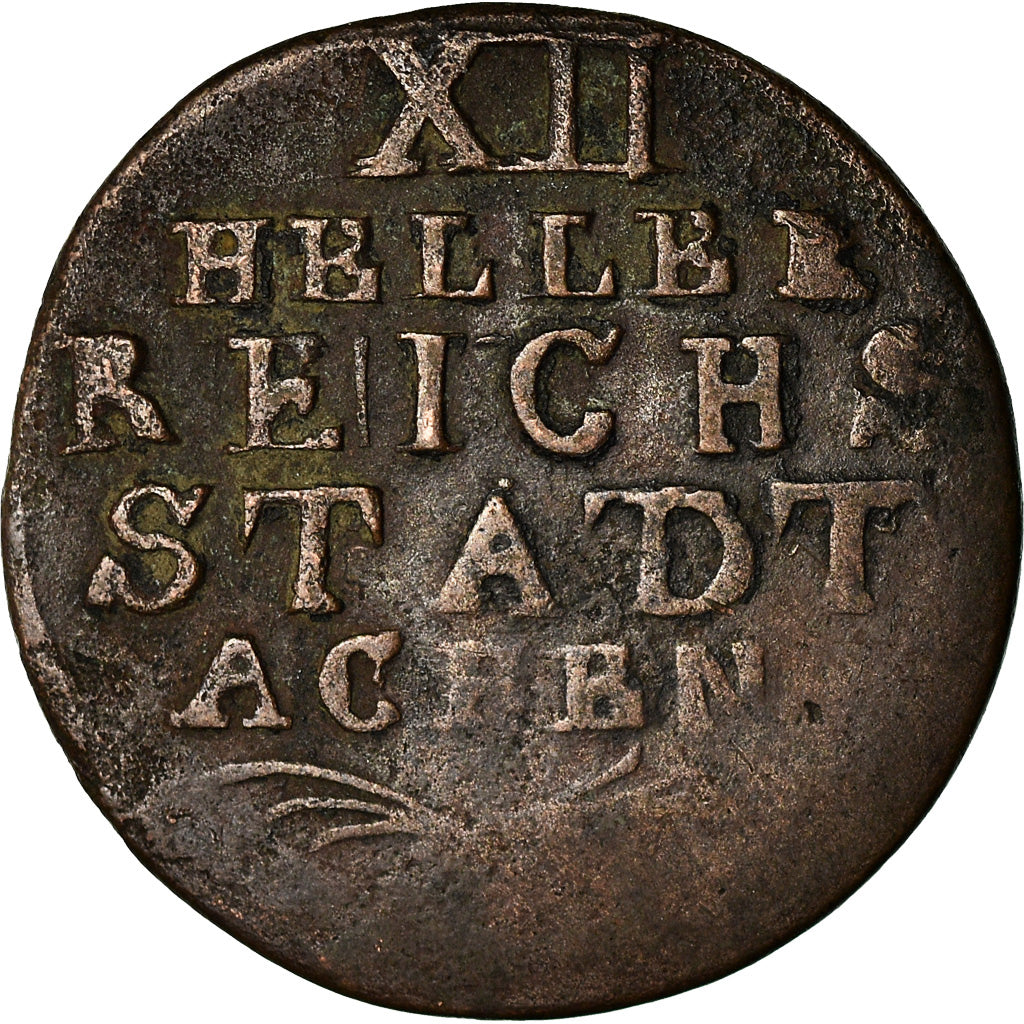 Coin, German States, AACHEN, 12 Heller, 1794, VG(8-10), Copper, KM:51