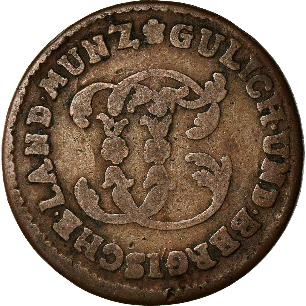 Coin, German States, JULICH-BERG, Karl Theodor, 1/2 Stüber, 1787, F(12-15)