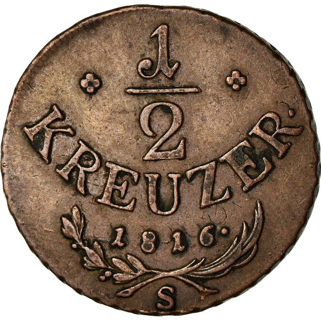 Coin, Austria, Franz II (I), 1/2 Kreuzer, 1816, VF(30-35), Copper, KM:2110