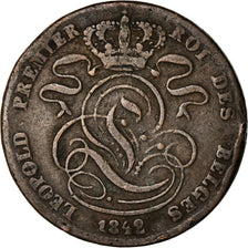 Coin, Belgium, Leopold I, 5 Centimes, 1842, VF(20-25), Copper, KM:5.2
