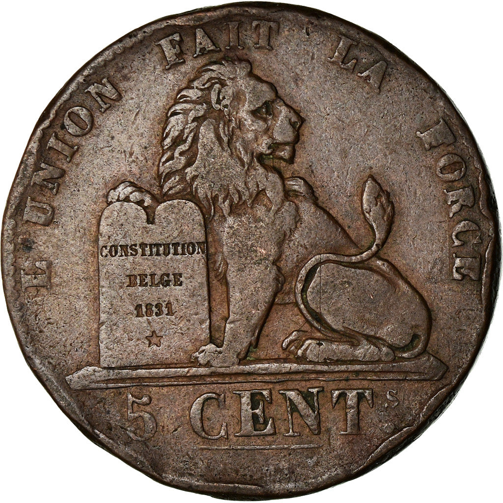 Monnaie, Belgique, Leopold I, 5 Centimes, 1837, TB, Cuivre, KM:5.1