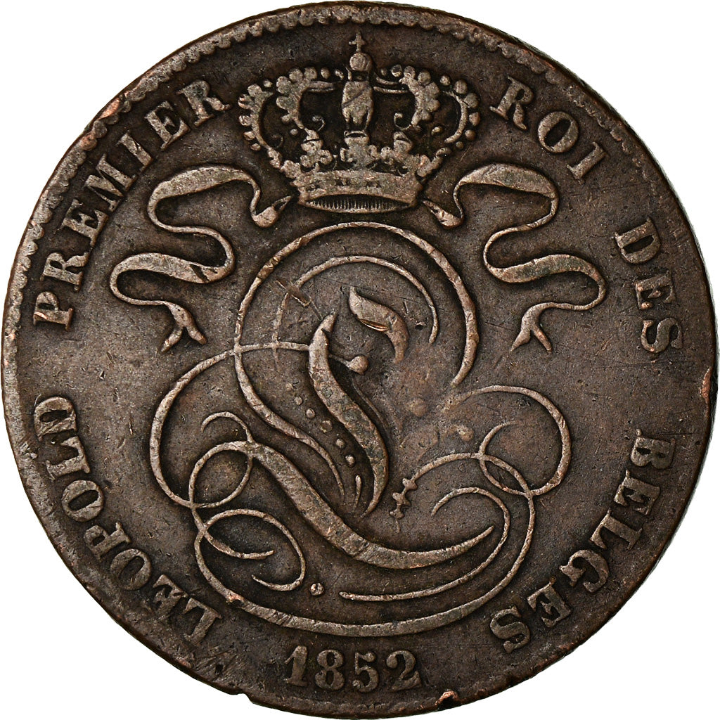 Coin, Belgium, Leopold I, 5 Centimes, 1852, VF(30-35), Copper, KM:5.1