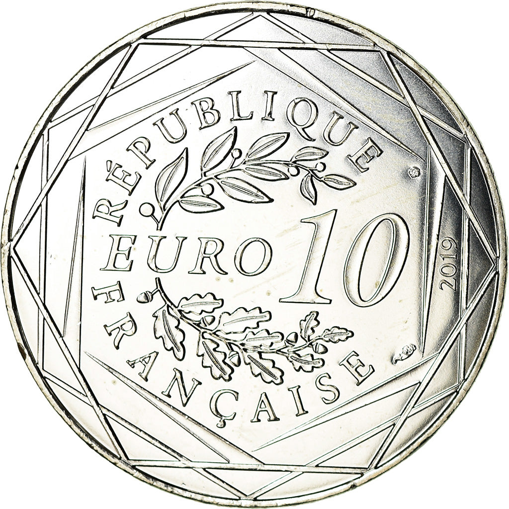 France, 10 Euro, Léonard de Vinci, 2019, MS(63), Silver, KM:New