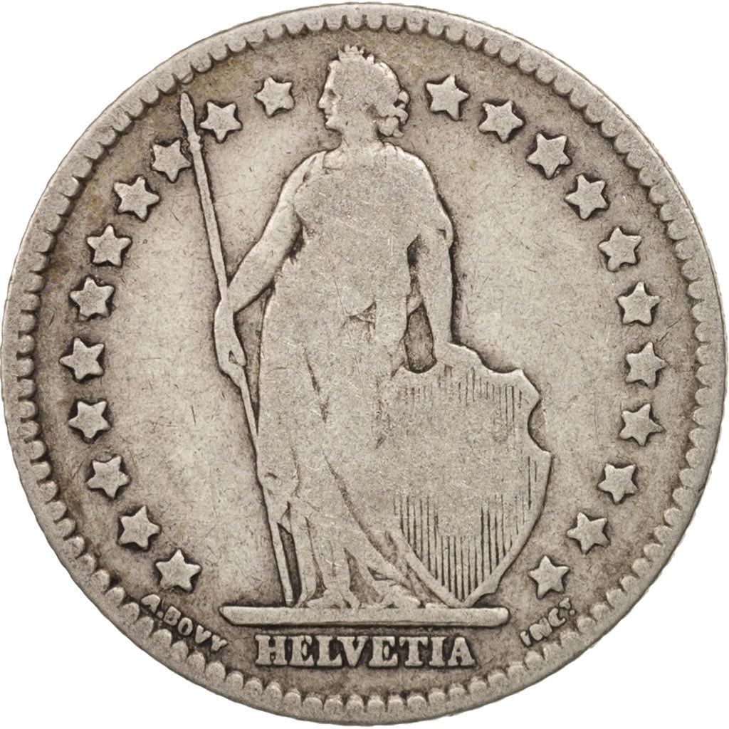 Switzerland, Franc, 1894, Paris, VF(20-25), Silver, KM:24