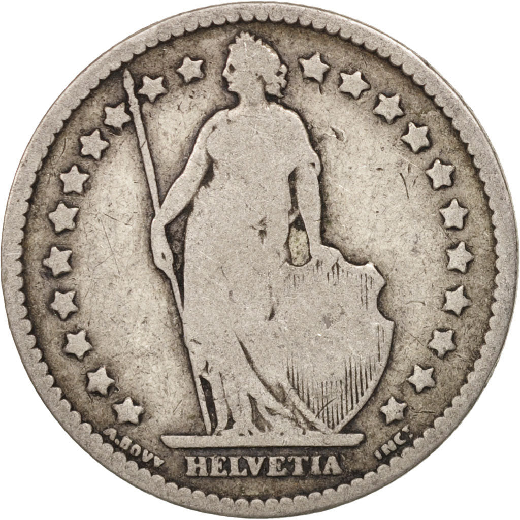Switzerland, Franc, 1880, Bern, VF(30-35), Silver, KM:24