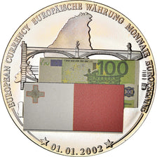 Malte, Médaille, Drapeau européen - Billet de 100 euro, Arts & Culture, 2002