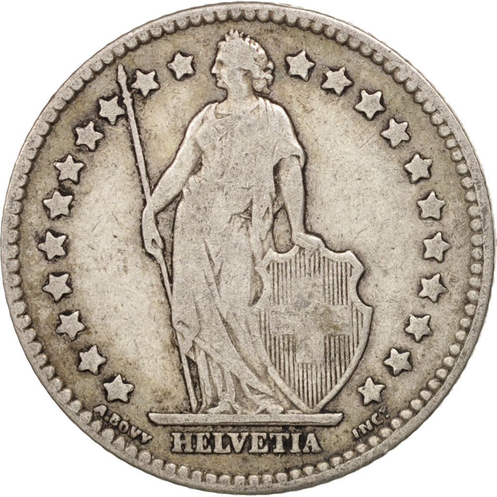 Switzerland, Franc, 1894, Paris, VF(30-35), Silver, KM:24