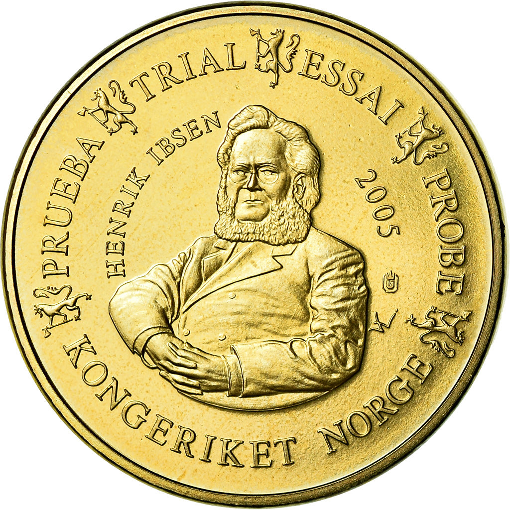 Norway, 20 Euro Cent, 2005, unofficial private coin, MS(63), Brass
