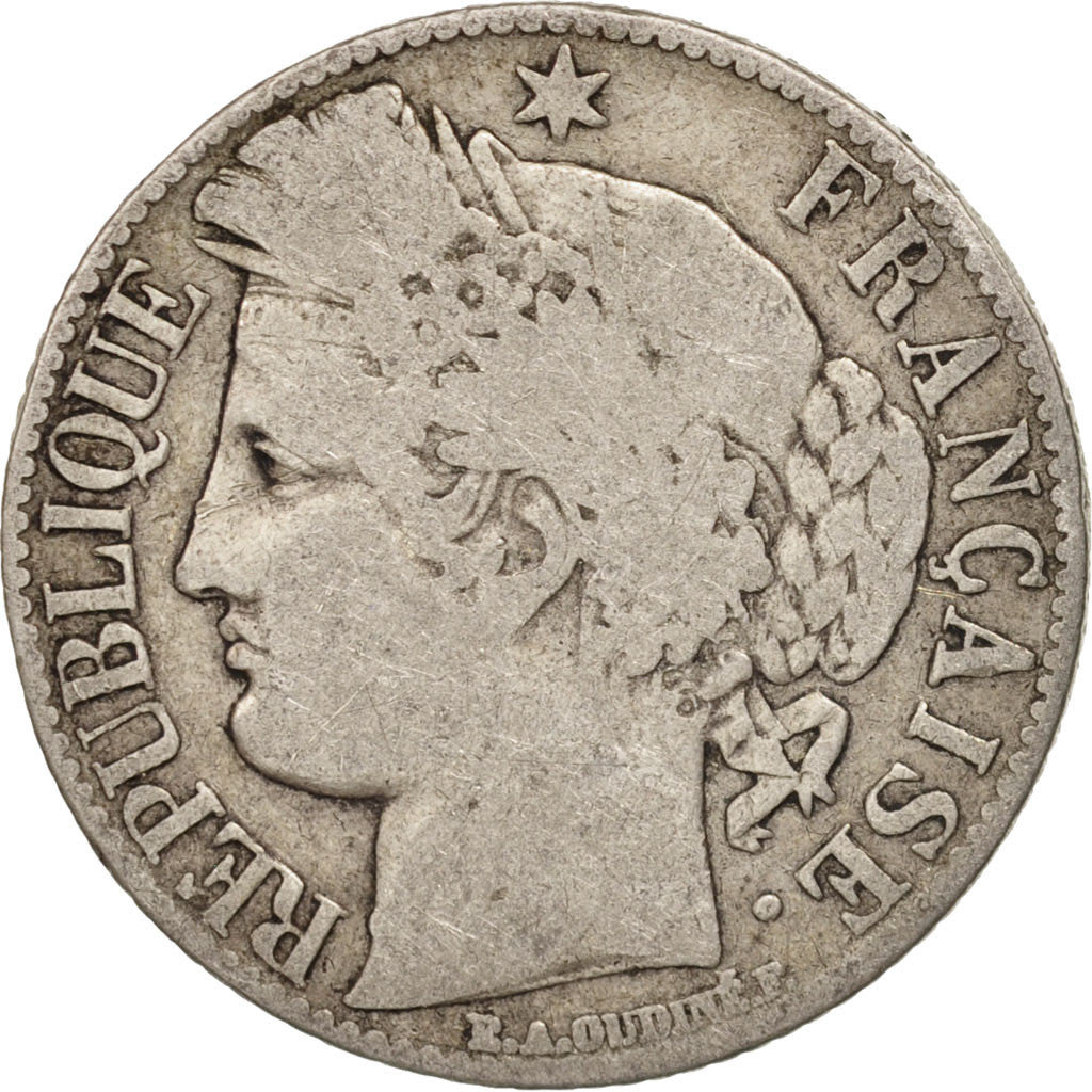 France, Cérès, Franc, 1888, Paris, VF(20-25), Silver, KM:822.1, Gadoury:465a