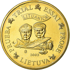 Lithuania, 50 Euro Cent, 2003, unofficial private coin, AU(55-58), Brass