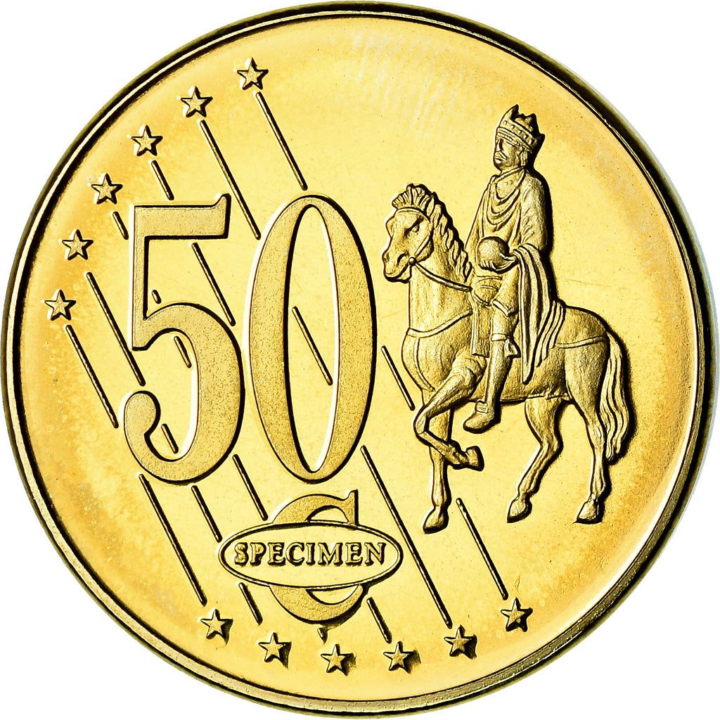 Iceland, 50 Euro Cent, 2005, unofficial private coin, MS(63), Brass