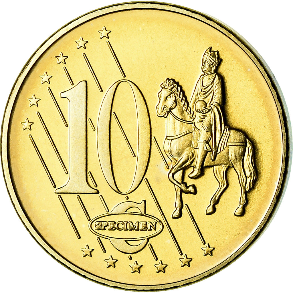 Serbia, 10 Euro Cent, 2004, unofficial private coin, MS(63), Brass