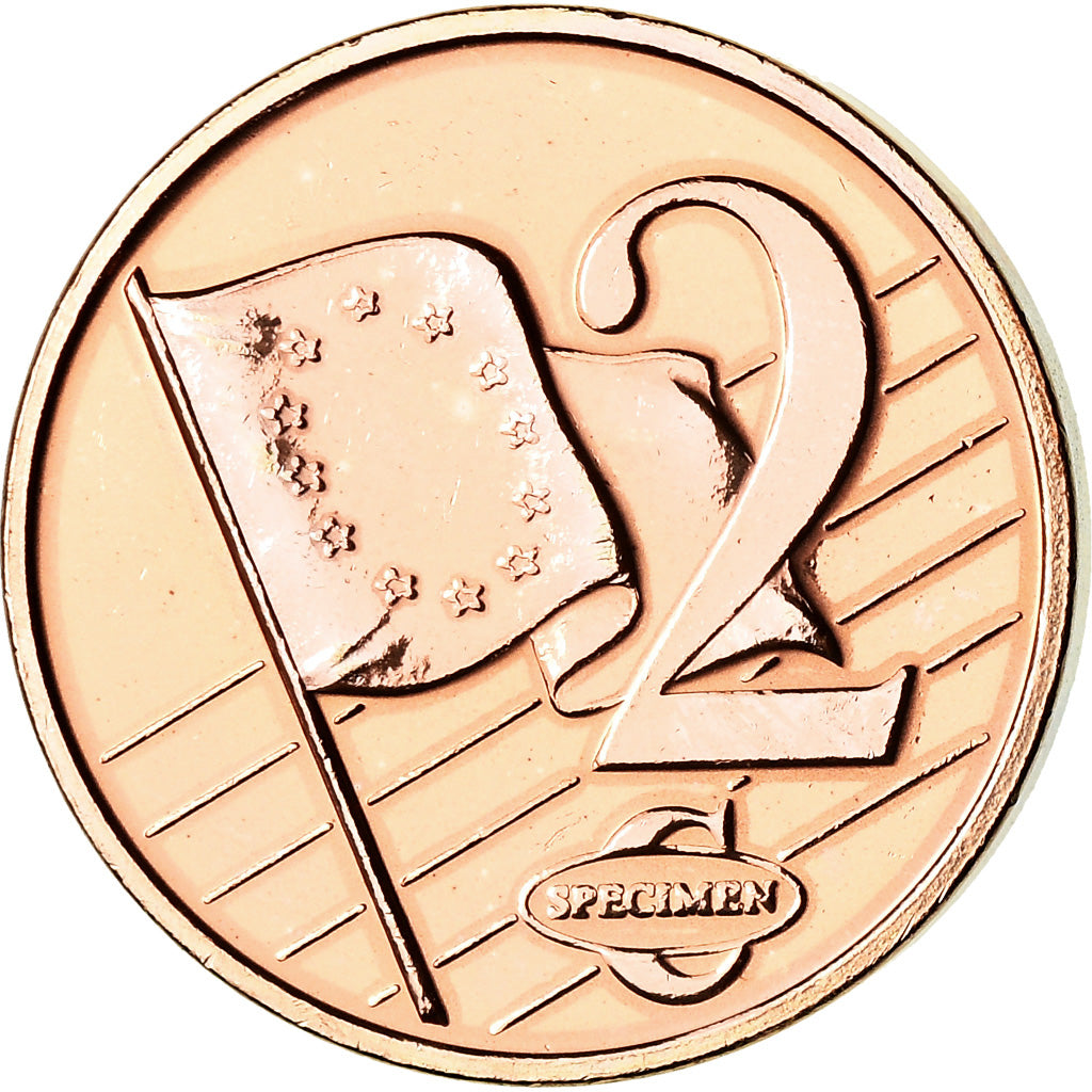 Serbia, 2 Euro Cent, 2004, unofficial private coin, MS(63), Copper Plated Steel