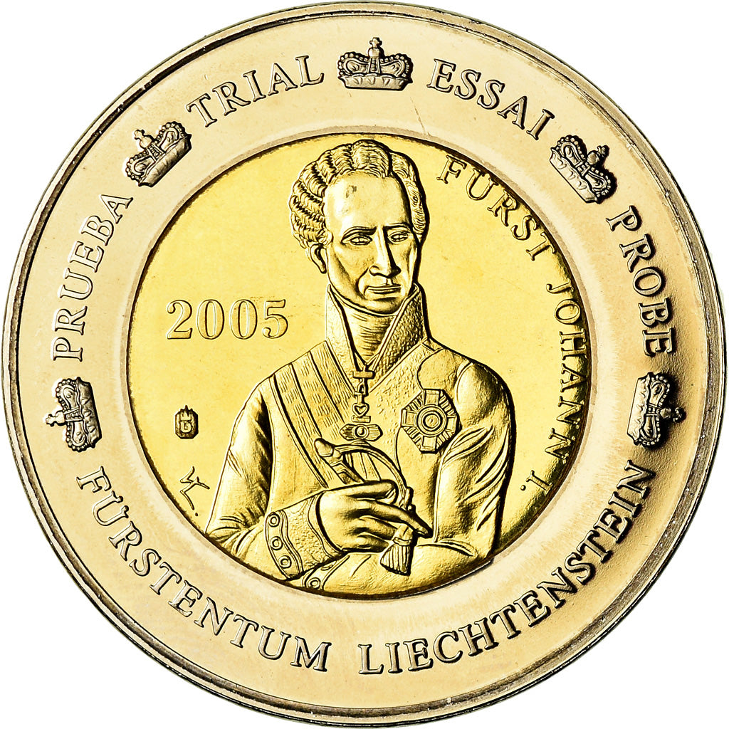 Liechtenstein, 2 Euro, 2005, unofficial private coin, MS(63), Bi-Metallic
