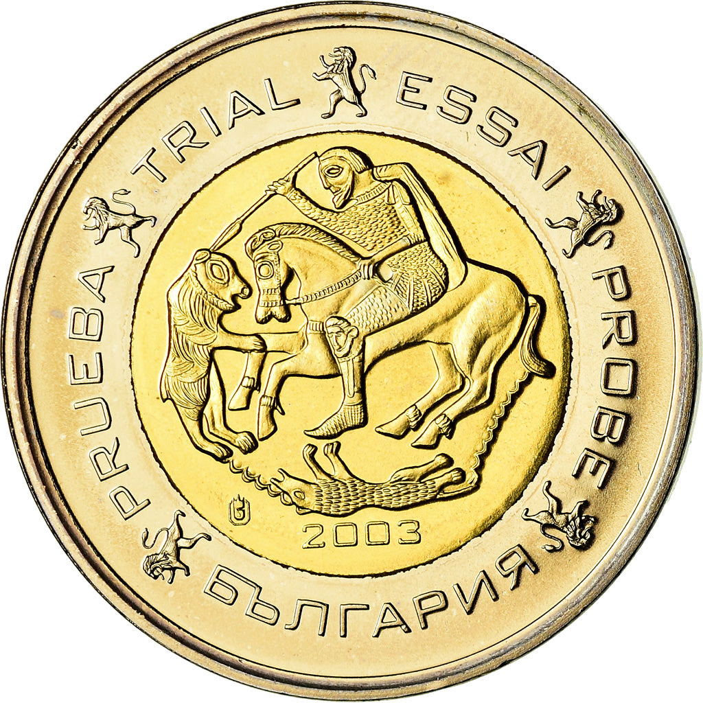 Bulgaria, 2 Euro, 2003, unofficial private coin, MS(63), Bi-Metallic