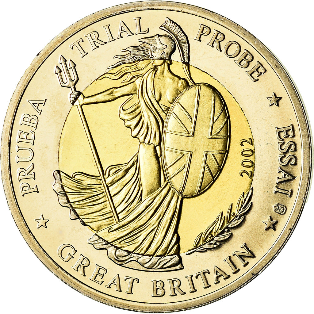 Great Britain, 2 Euro, 2002, unofficial private coin, MS(63), Bi-Metallic