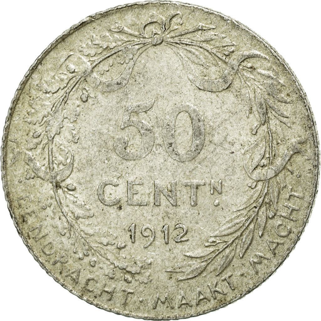 Coin, Belgium, 50 Centimes, 1912, AU(50-53), Silver, KM:71