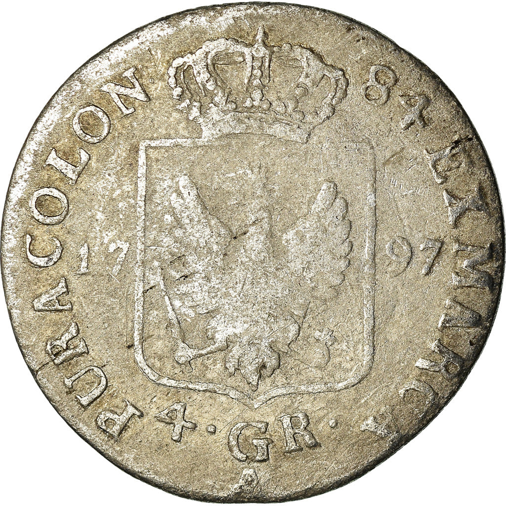Moneta, Stati tedeschi, PRUSSIA, Friedrich Wilhelm II, 4 Groschen, 1797, MB