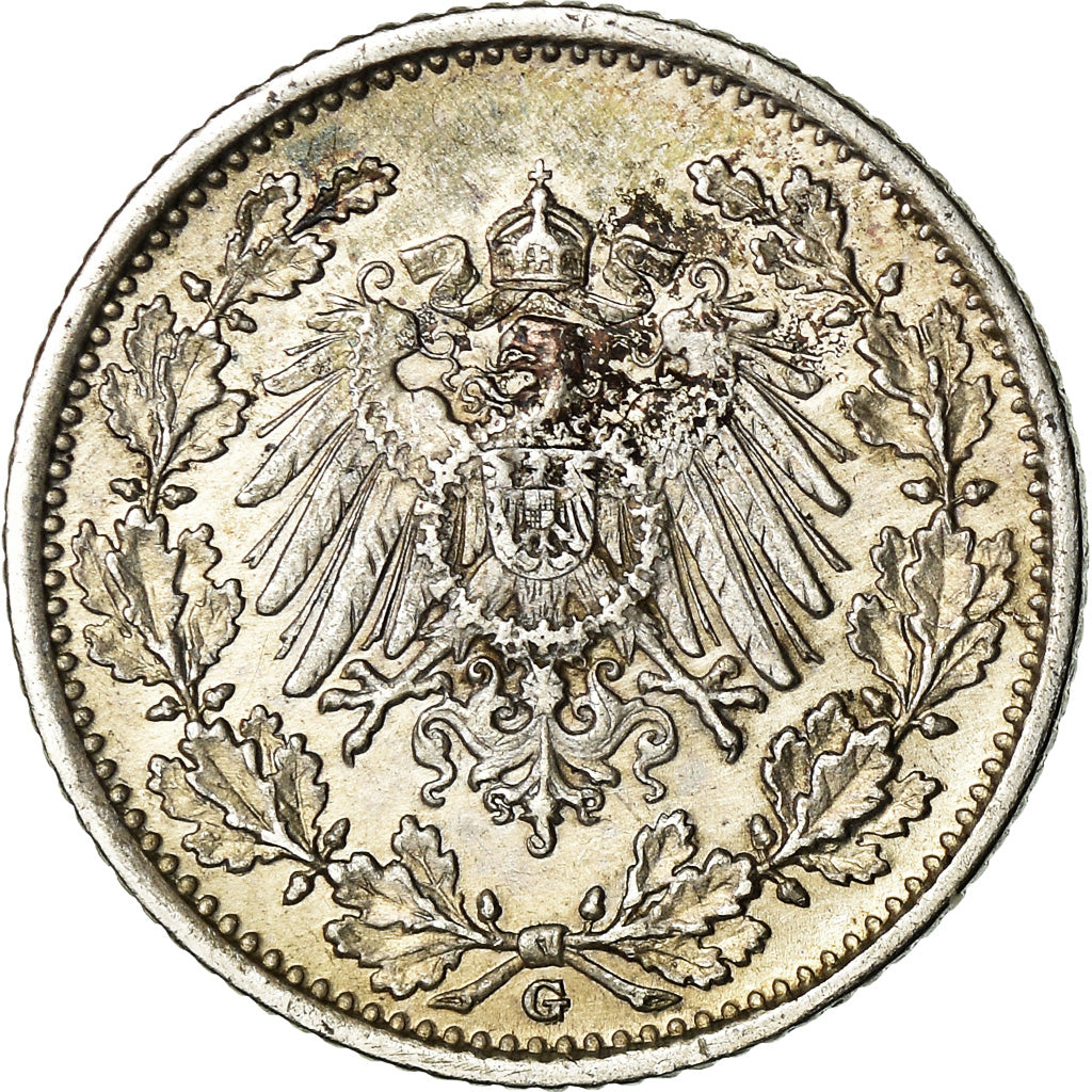 Coin, GERMANY - EMPIRE, 1/2 Mark, 1906, Karlsruhe, EF(40-45), Silver, KM:17