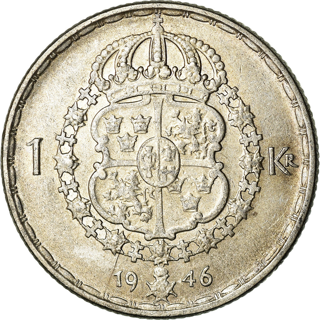 Münze, Schweden, Gustaf V, Krona, 1946, SS, Silber, KM:814