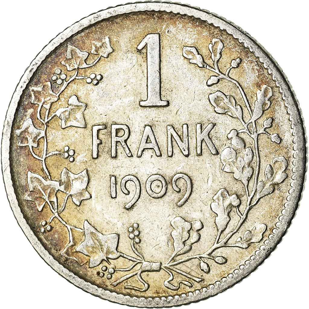 Moneta, Belgio, Franc, 1909, MB+, Argento, KM:57.1