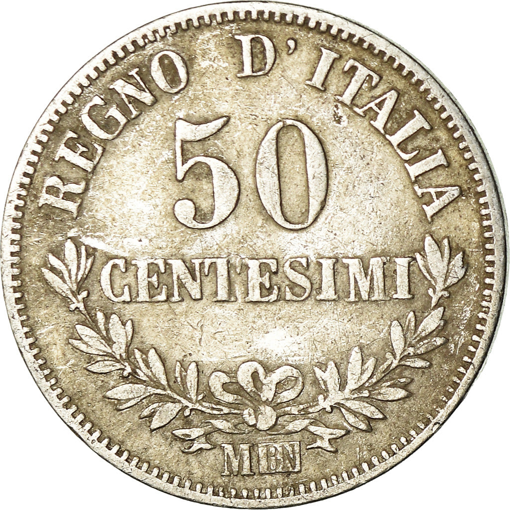Monnaie, Italie, Vittorio Emanuele II, 50 Centesimi, 1863, Milan, TB+, Argent