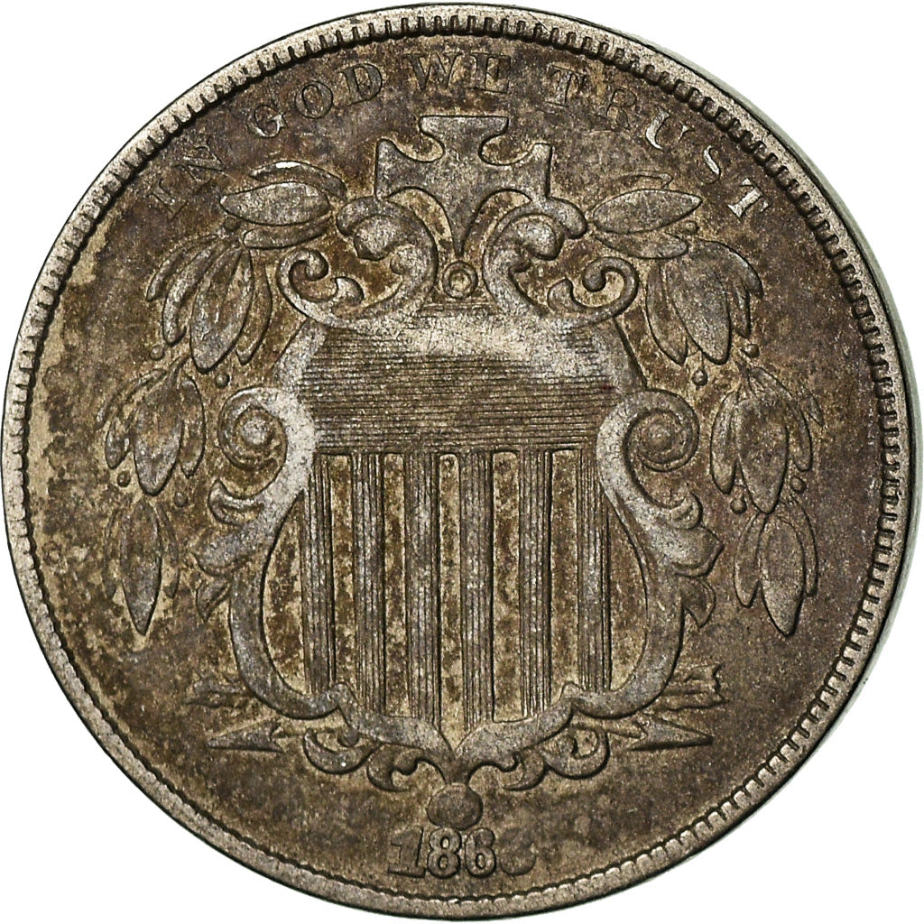 Monnaie, États-Unis, Shield Nickel, 5 Cents, 1868, U.S. Mint, Philadelphie