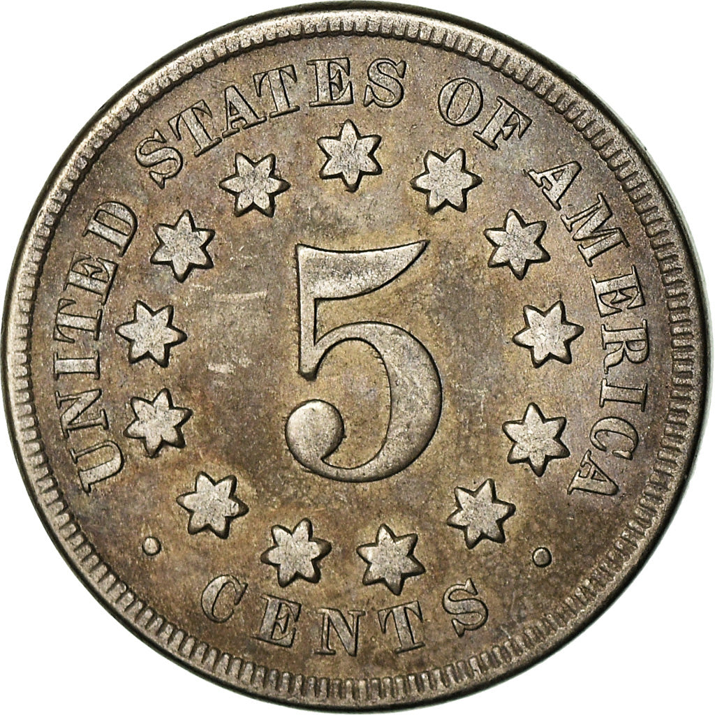 Monnaie, États-Unis, Shield Nickel, 5 Cents, 1868, U.S. Mint, Philadelphie