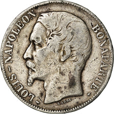 Moneda, Francia, Napoléon III, 5 Francs, 1852, Paris, BC+, Plata, KM:773.1