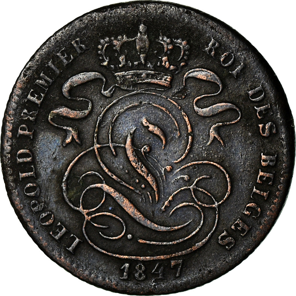 Coin, Belgium, Leopold I, Centime, 1847, EF(40-45), Copper, KM:1.2