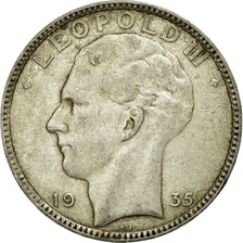 Coin, Belgium, 20 Francs, 20 Frank, 1935, AU(50-53), Silver, KM:105
