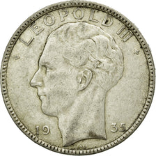 Coin, Belgium, 20 Francs, 20 Frank, 1935, AU(50-53), Silver, KM:105