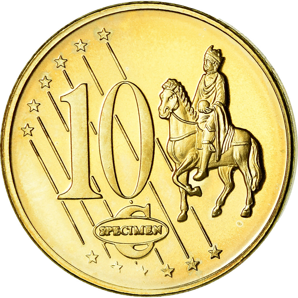 Turkey, 10 Euro Cent, 2003, unofficial private coin, MS(63), Brass