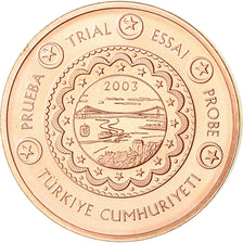 Turcja, 2 Euro Cent, 2003, unofficial private coin, MS(63), Miedź platerowana