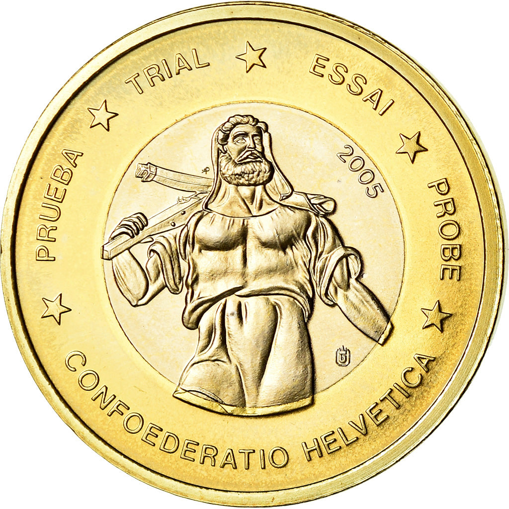 Switzerland, Euro, 2005, unofficial private coin, MS(63), Bi-Metallic