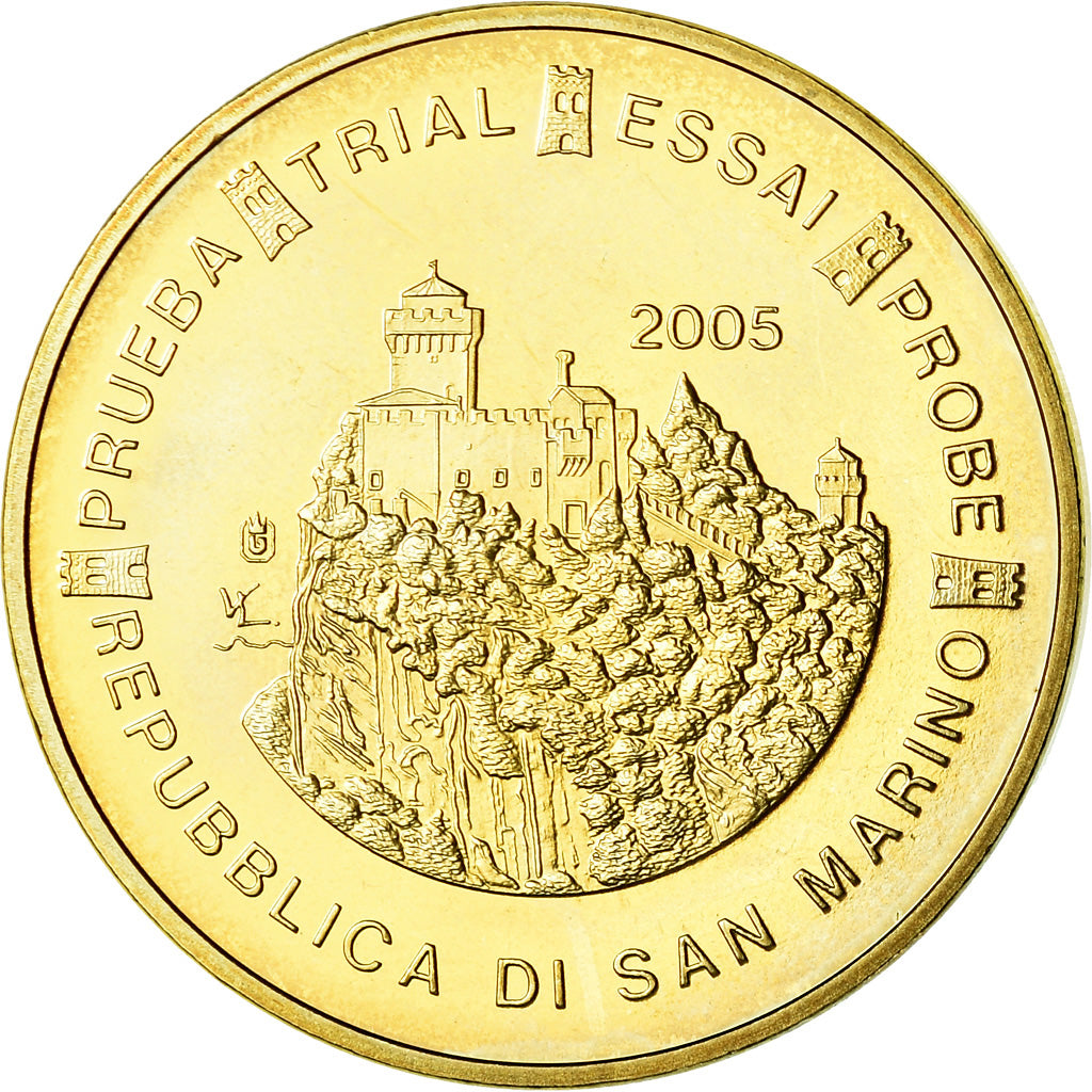 San Marino, 50 Euro Cent, 2005, unofficial private coin, MS(63), Bi-Metallic