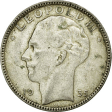 Coin, Belgium, 20 Francs, 20 Frank, 1935, AU(50-53), Silver, KM:105