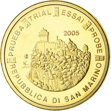San Marino, 10 Euro Cent, 2005, unofficial private coin, MS(63), Bi-Metallic