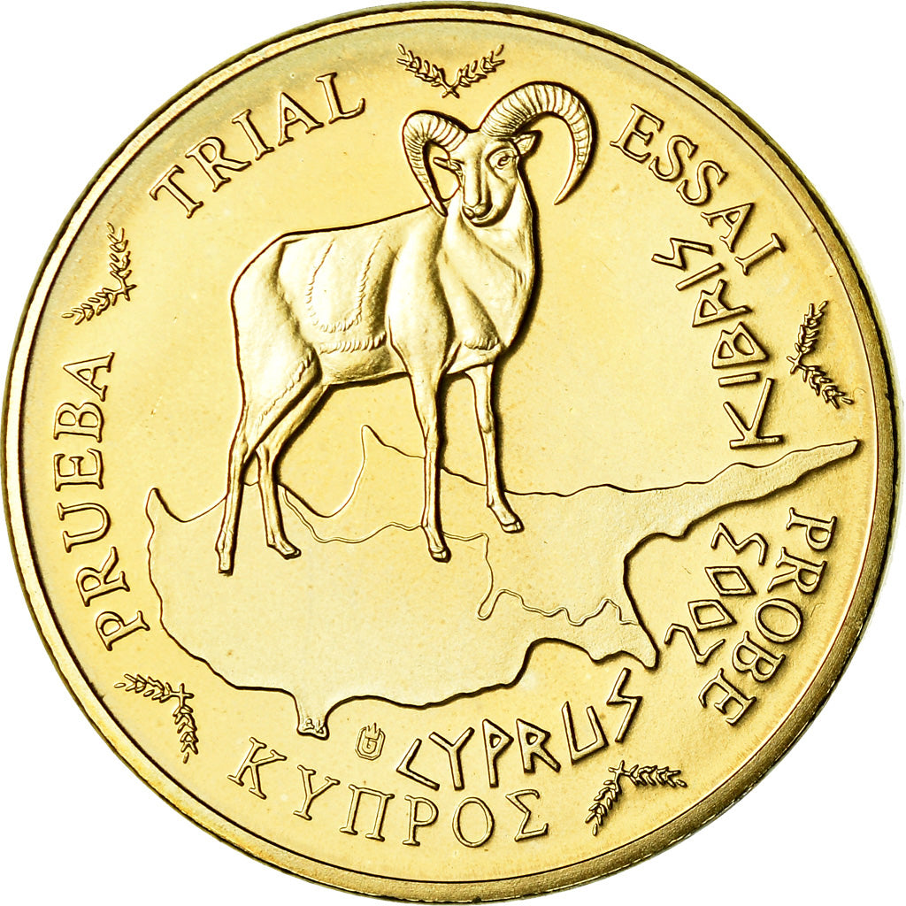 Cyprus, 50 Euro Cent, 2003, unofficial private coin, MS(63), Brass