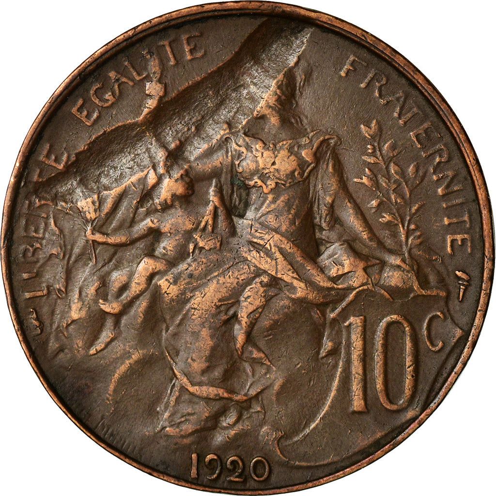 Coin, France, Dupuis, 10 Centimes, 1920, Paris, VF(30-35), Bronze, KM:843
