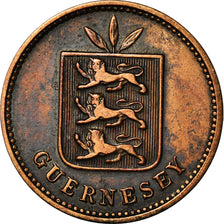 Coin, Guernsey, 4 Doubles, 1889, Heaton, Birmingham, VF(30-35), Bronze, KM:5