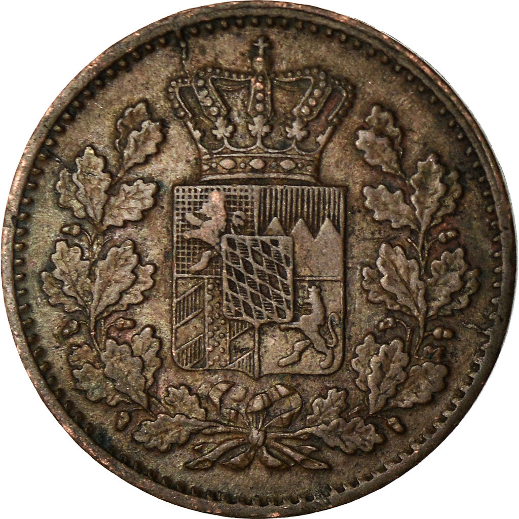 Coin, German States, BAVARIA, Maximilian II, Pfennig, 1860, EF(40-45), Copper