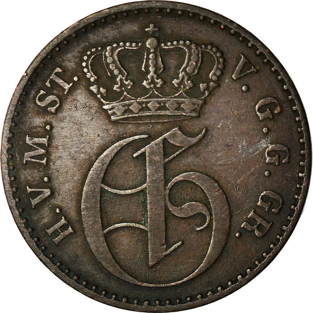 Coin, German States, MECKLENBURG-STRELITZ, Georg, 3 Pfennig, 1855, Berlin