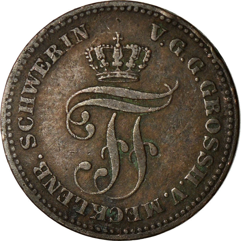 Münze, Deutsch Staaten, MECKLENBURG-SCHWERIN, Friedrich Franz II, 2 Pfennig