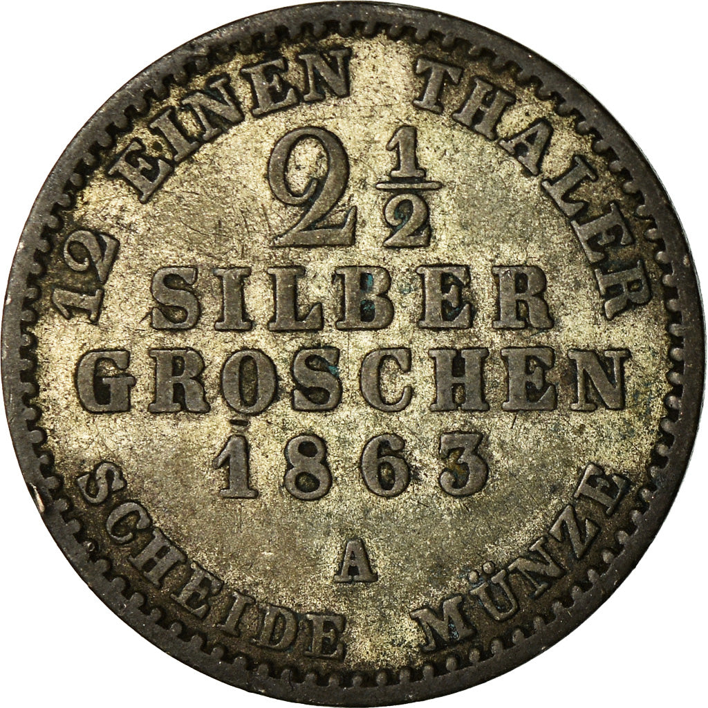 Coin, German States, PRUSSIA, Wilhelm I, 2-1/2 Silber Groschen, 1863, Berlin