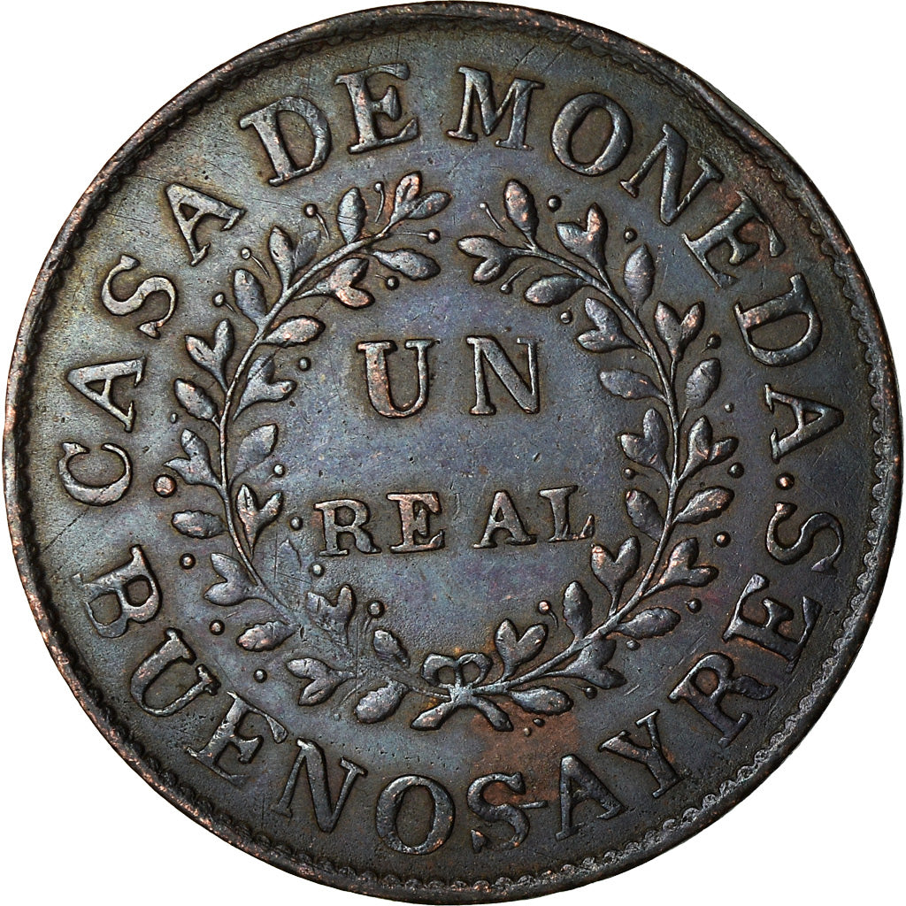 Coin, Argentina, BUENOS AIRES, Real, 1840, EF(40-45), Copper, KM:7