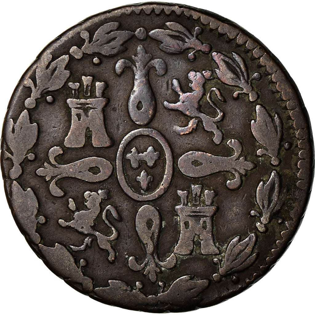 Moneda, España, Ferdinand VII, 4 maravedis, 1833, Segovia, BC, Cobre, KM:489.2