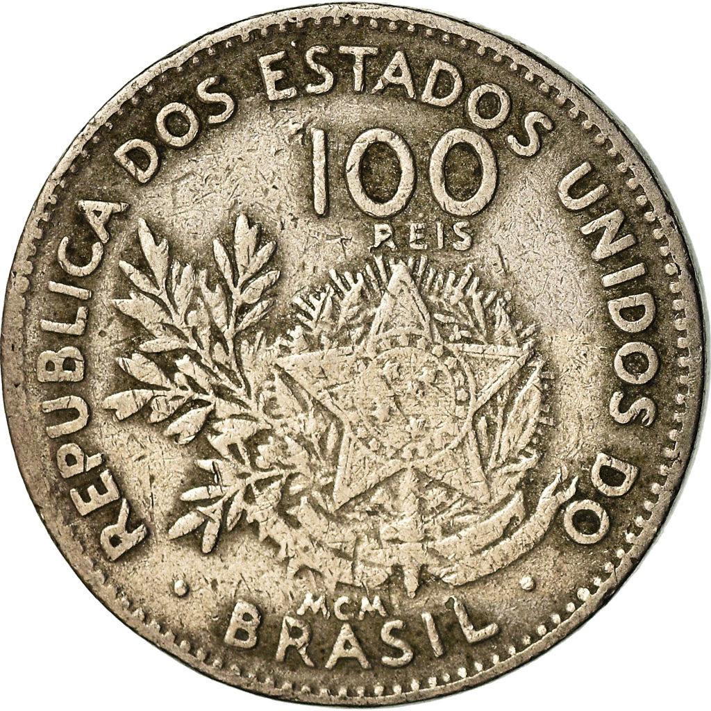 Coin, Brazil, 100 Reis, 1901, VF(20-25), Copper-nickel, KM:503